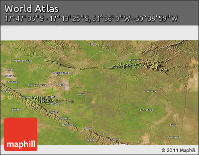 Satellite 3D Map of the Area around 17° 30' 31" S, 61° 7' 30" W