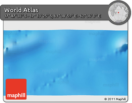 Physical 3D Map of the Area around 17° 30' 31" S, 62° 7' 30" E
