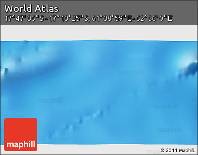 Physical 3D Map of the Area around 17° 30' 31" S, 62° 7' 30" E