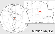 Blank Location Map of the area around 17° 30' 31" S, 63° 40' 30" W