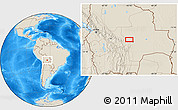 Shaded Relief Location Map of Banduria