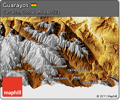 Physical 3D Map of Guarayos