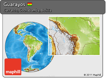 Physical Location Map of Guarayos