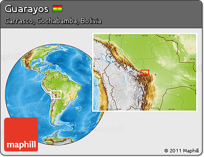 Physical Location Map of Guarayos
