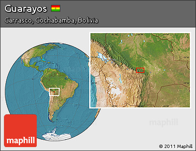 Satellite Location Map of Guarayos