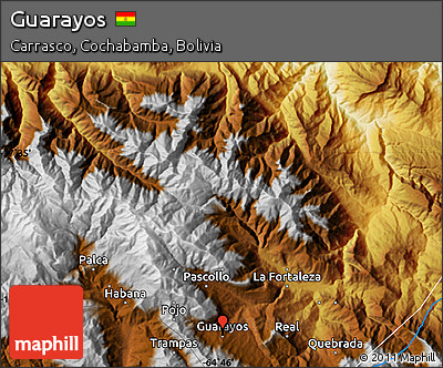 Physical Map of Guarayos