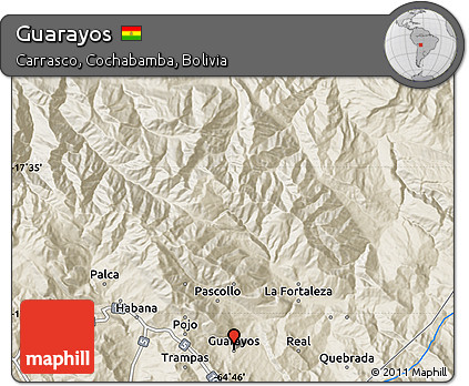 Shaded Relief Map of Guarayos