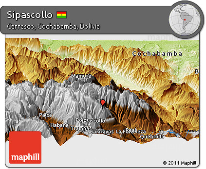 Physical Panoramic Map of Sipascollo