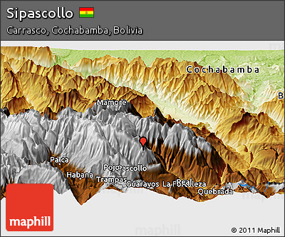 Physical Panoramic Map of Sipascollo