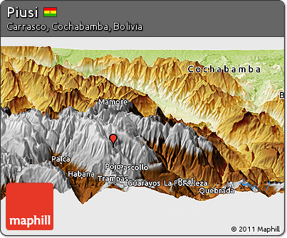 Physical Panoramic Map of Piusi