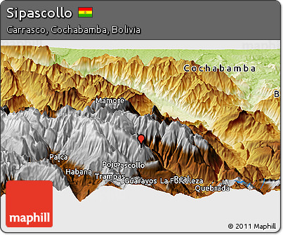 Physical Panoramic Map of Sipascollo