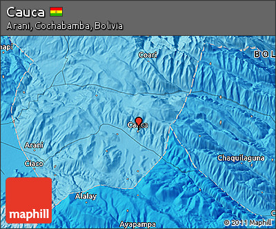 Political 3D Map of Cauca