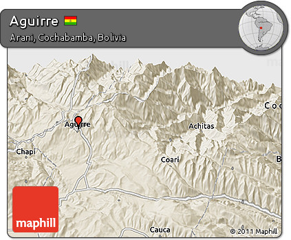 Shaded Relief 3D Map of Aguirre