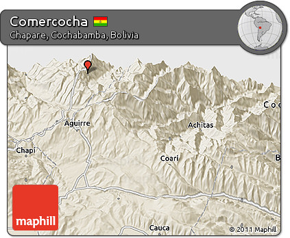 Shaded Relief 3D Map of Comercocha