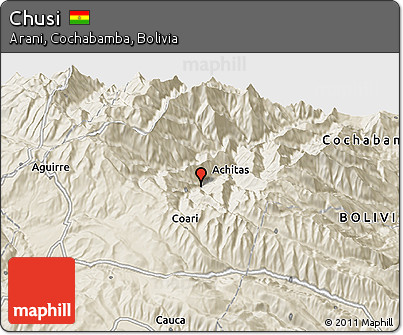 Shaded Relief 3D Map of Chusi