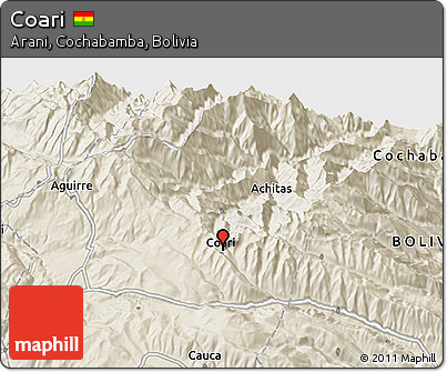 Shaded Relief 3D Map of Coari