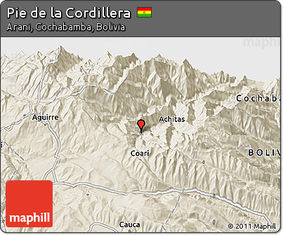 Shaded Relief 3D Map of Pie De La Cordillera