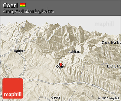 Shaded Relief 3D Map of Coari