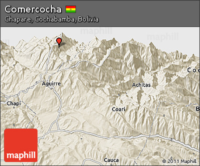 Shaded Relief 3D Map of Comercocha