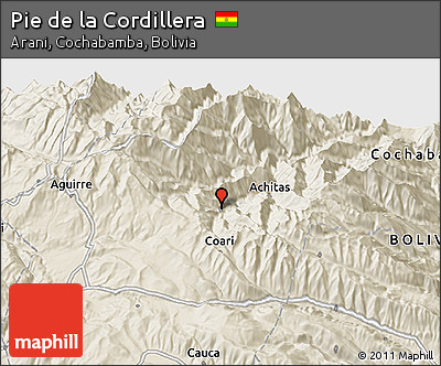 Shaded Relief 3D Map of Pie De La Cordillera