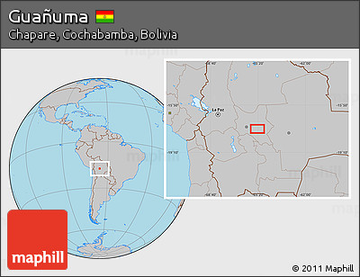 Gray Location Map of Guañuma