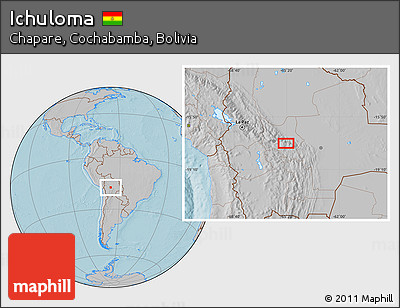Gray Location Map of Ichuloma, hill shading