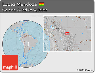 Gray Location Map of Lopez Mendoza, hill shading