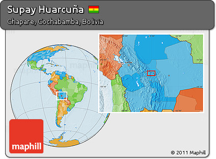 Political Location Map of Supay Huarcuña