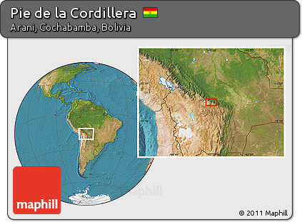 Satellite Location Map of Pie De La Cordillera