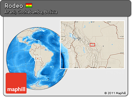 Shaded Relief Location Map of Rodeo
