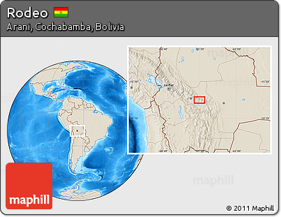 Shaded Relief Location Map of Rodeo