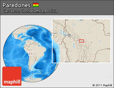 Shaded Relief Location Map of Paredones