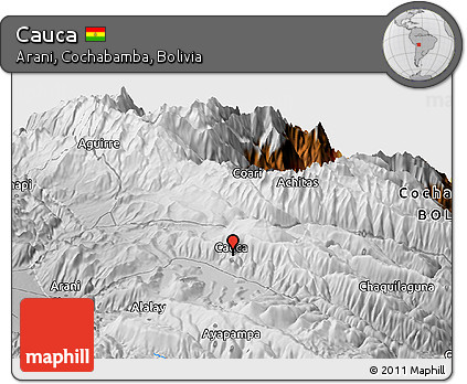 Physical Panoramic Map of Cauca