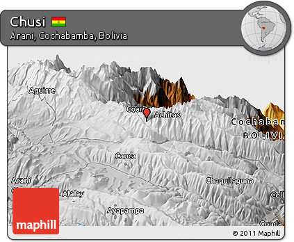 Physical Panoramic Map of Chusi