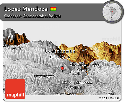 Physical Panoramic Map of Lopez Mendoza