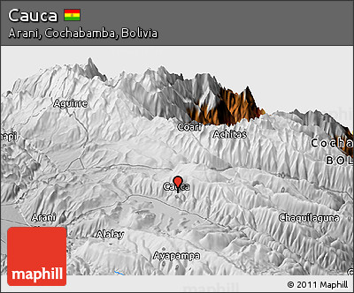 Physical Panoramic Map of Cauca
