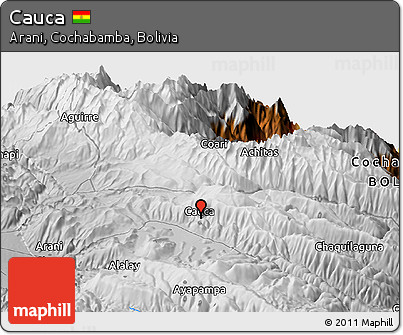 Physical Panoramic Map of Cauca