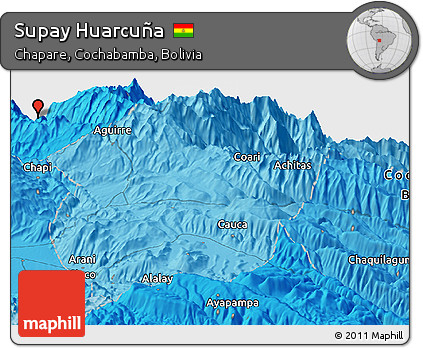 Political Panoramic Map of Supay Huarcuña
