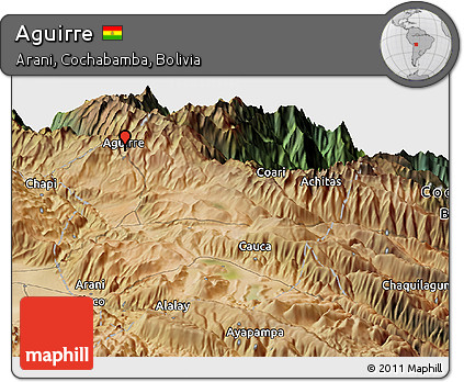 Satellite Panoramic Map of Aguirre