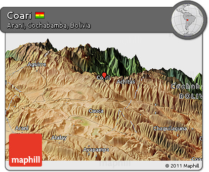 Satellite Panoramic Map of Coari