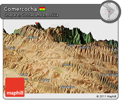 Satellite Panoramic Map of Comercocha