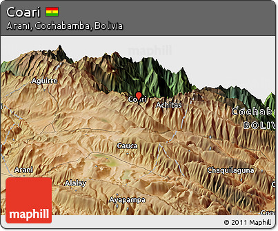 Satellite Panoramic Map of Coari