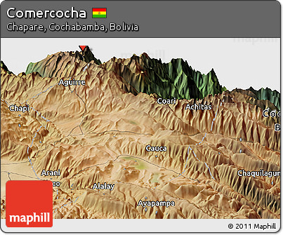Satellite Panoramic Map of Comercocha