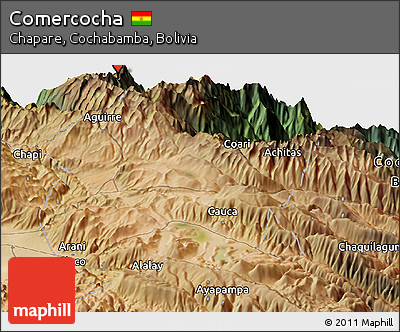 Satellite Panoramic Map of Comercocha