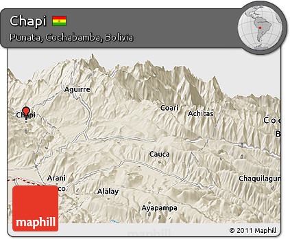 Shaded Relief Panoramic Map of Chapi