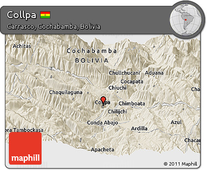 Shaded Relief Panoramic Map of Collpa