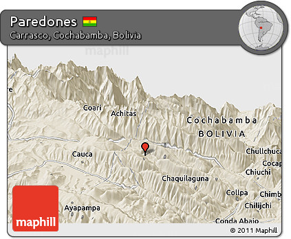 Shaded Relief Panoramic Map of Paredones