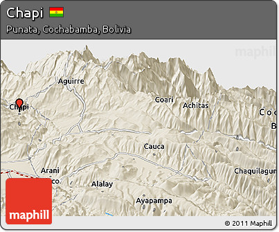 Shaded Relief Panoramic Map of Chapi