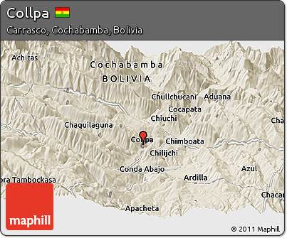Shaded Relief Panoramic Map of Collpa