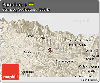 Shaded Relief Panoramic Map of Paredones
